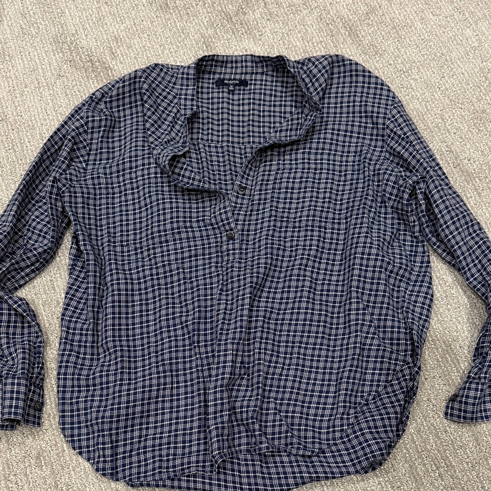 Madewell Blue Checkered Shirt